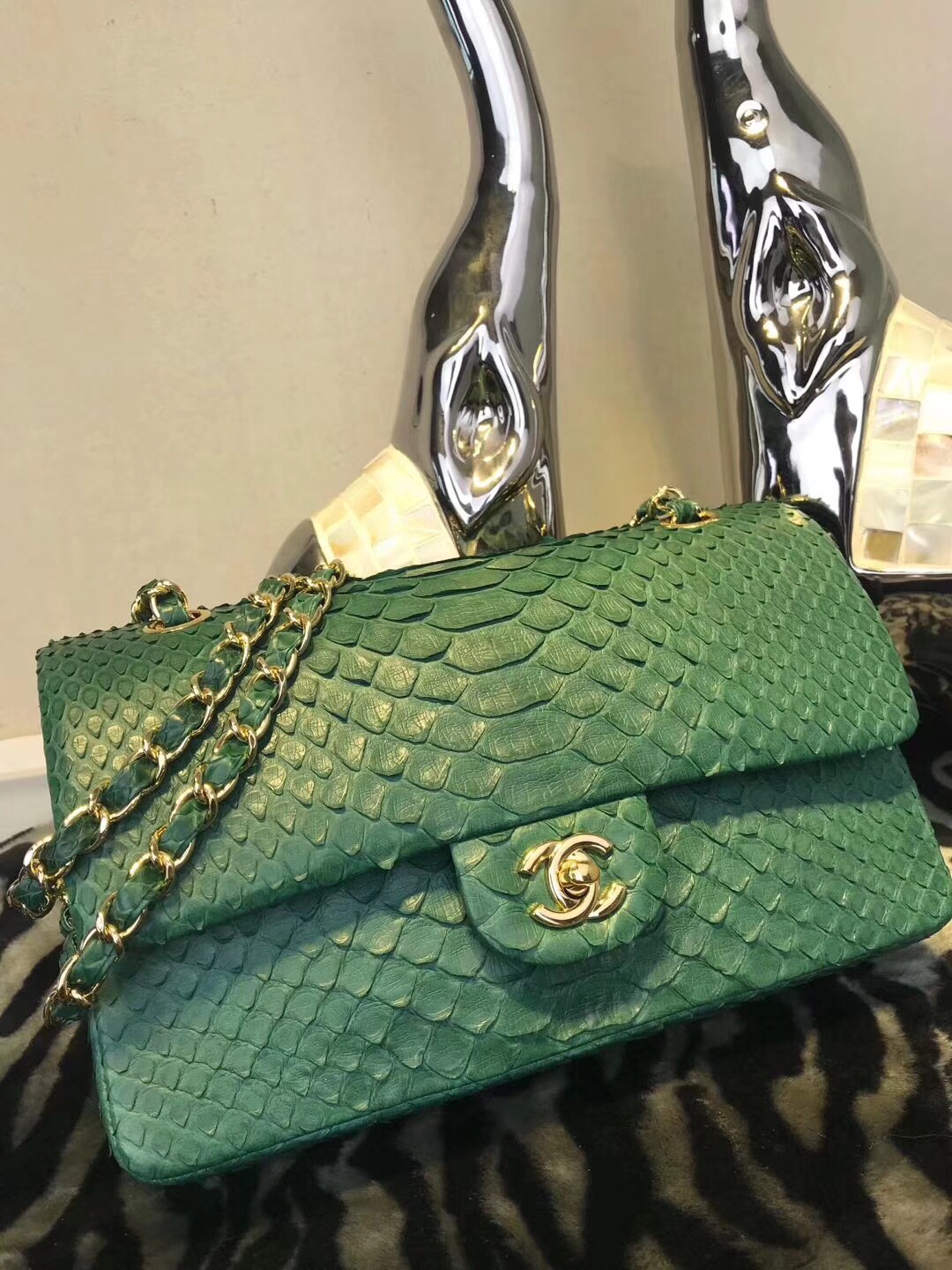 Túi xách Chanel Classic da trăn siêu cấp VIP - TXCN244