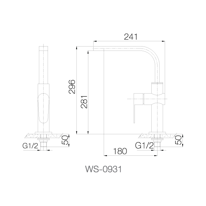 WS-0931 - Vòi chậu lạnh - INOX SUS 304 4