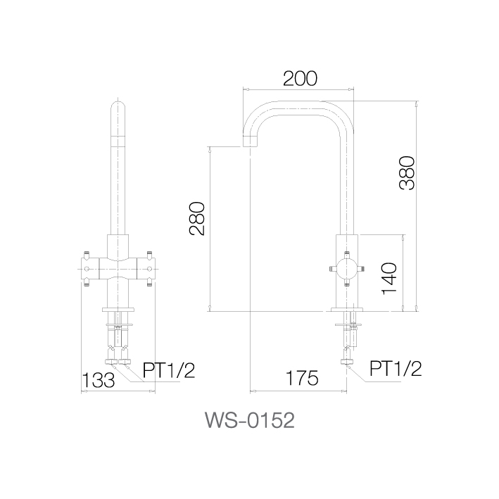 WS-0152 - Vòi chậu nóng lạnh - INOX SUS 304 4
