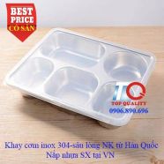 Khay cơm inox 5 ngăn inox 304 - Hàn Quốc - T5-F-VIP