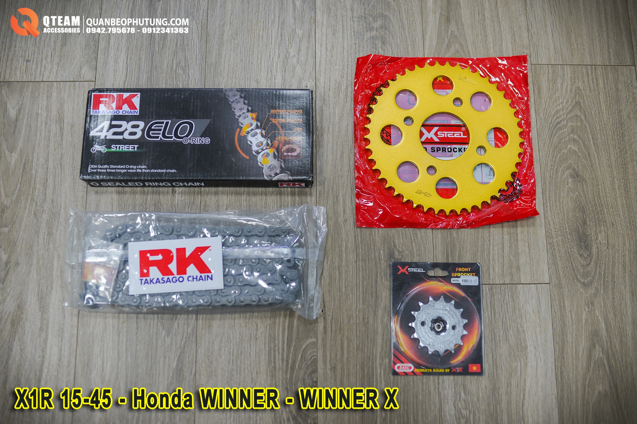 Nhông sên dĩa X1R - RK cho Winner V1 - WinnerX