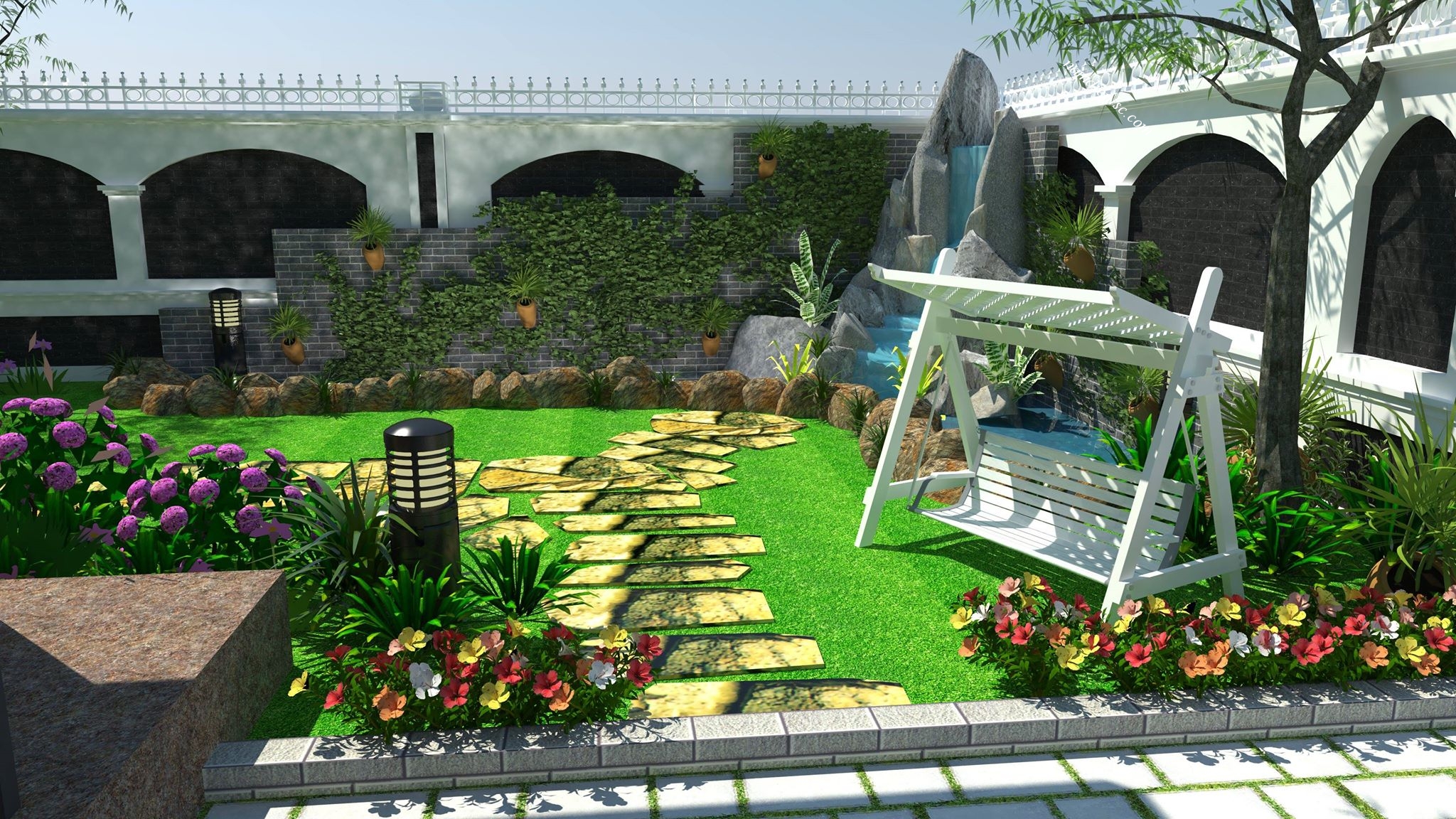 Thiết kế sân vườn nhà Mr. Hòa - Hà Đông