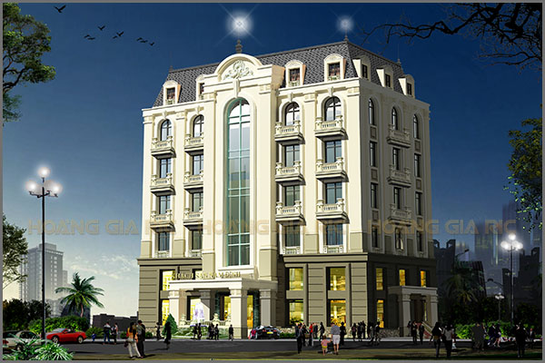 Thiết kế kiến trúc khách sạn kiểu pháp Nam định nd2015