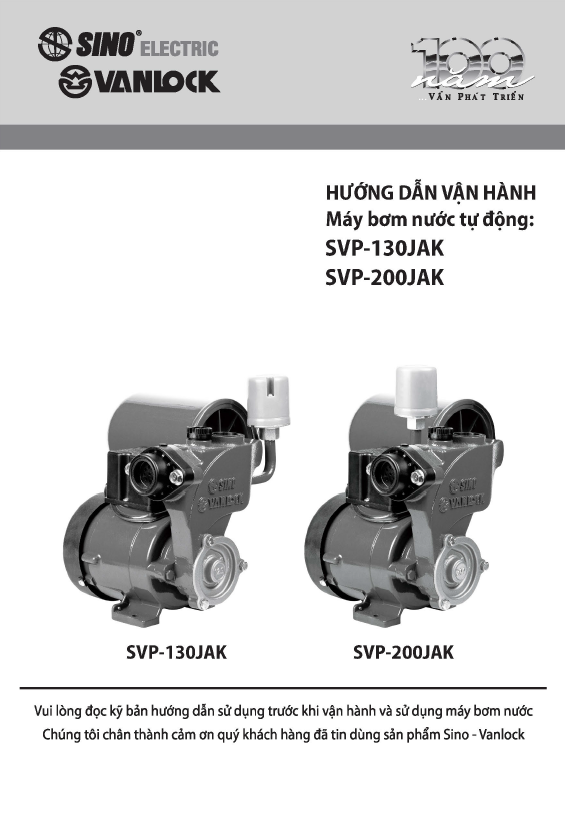 HDSD bơm SVP-130JAK, SVP-200JAK