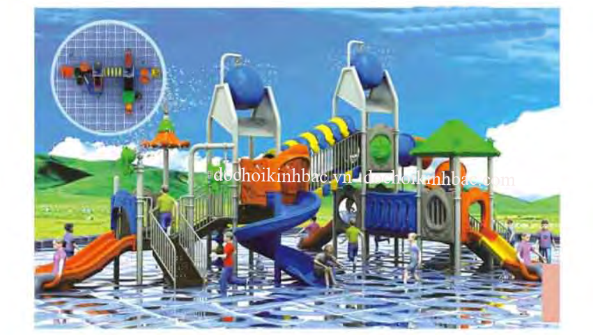 Đồ chơi Kinh Bắc thiết kế lắp đặt khu vui chơi liên hoàn bể bơi tại Đông Kinh, Đông Hưng, Thái Bình