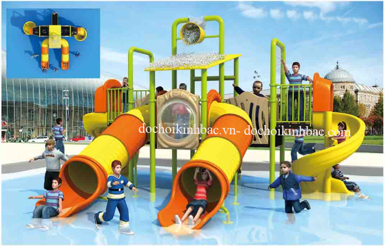 Đồ chơi Kinh Bắc thiết kế lắp đặt khu vui chơi liên hoàn bể bơi tại Đông Hợp, Đông Hưng, Thái Bình