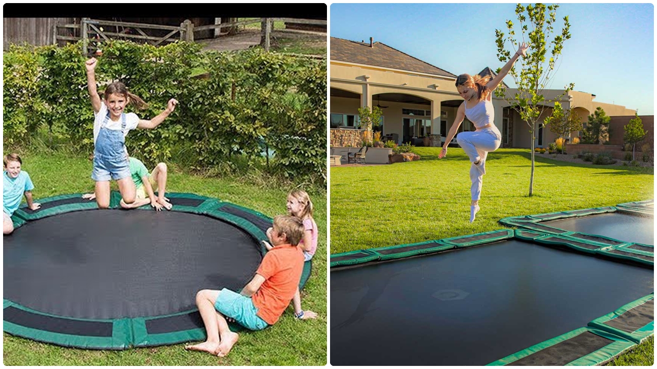 Vui chơi nhào lộn cùng trampoline Âm sàn - Trampoline under