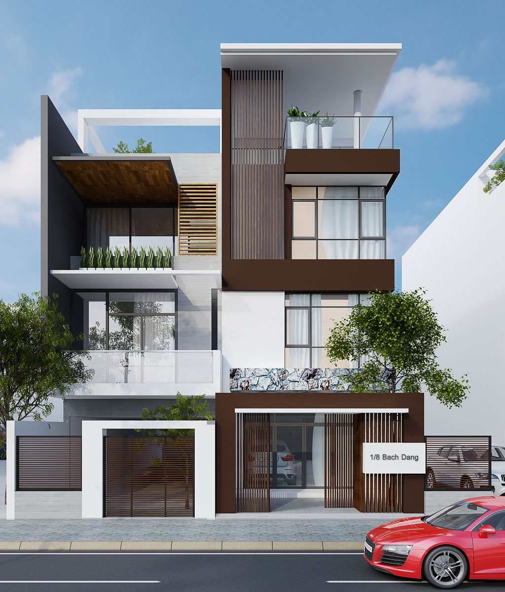 Thiết kế nhà phố mặt tiền 6.5 anh Dũng Bình Phước