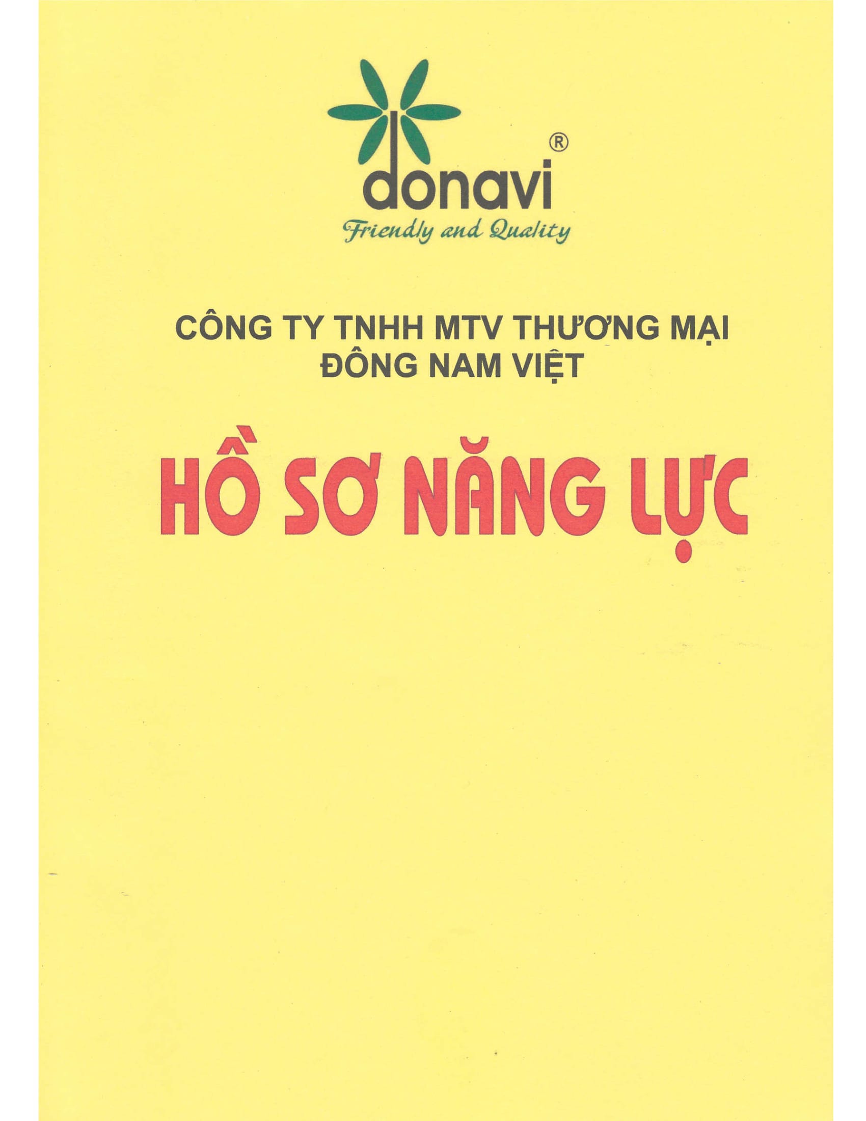Hồ sơ năng lực của công ty TNHH MTV thương mại Đông Nam Việt