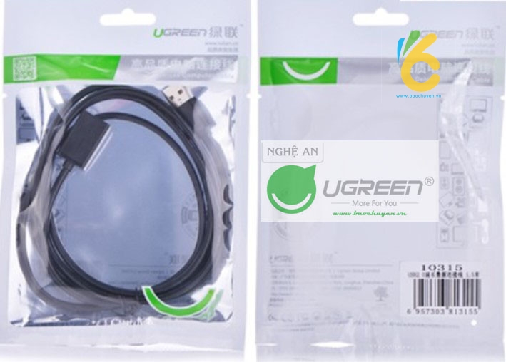 Cáp USB 2.0 nối dài 1,5m chính hãng Ugreen UG-10315 cao cấp