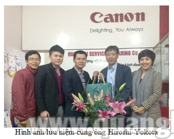 Tổng Giám đốc Công ty Canon Marketing Việt Nam - ông Hiroshi Yokota đến làm việc và chúc tết công ty Quảng Lợi