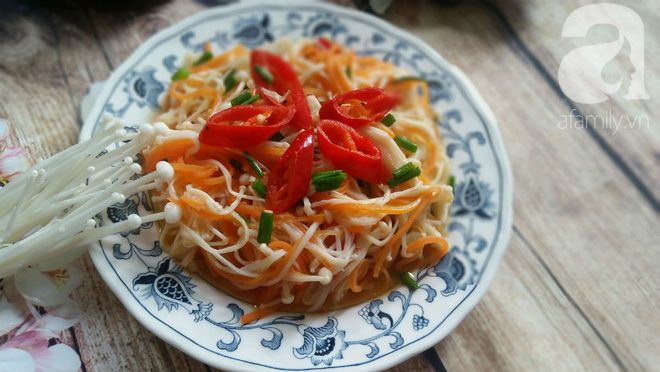 Nấm kim châm xào sa tế - Món ngon hấp dẫn trong tiết trời Đông