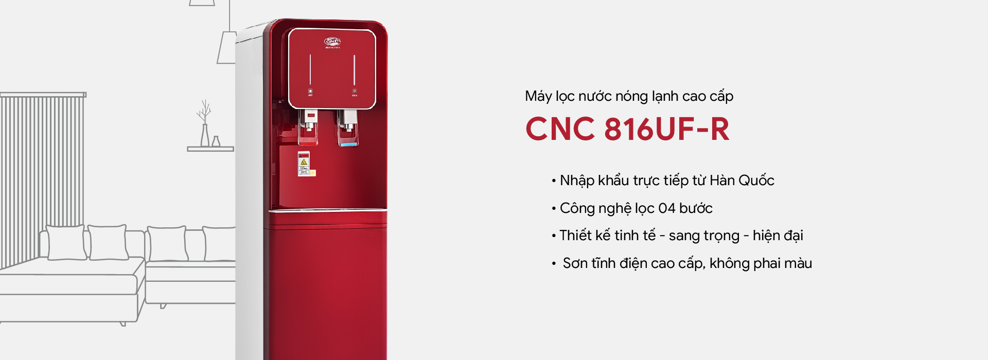 Máy lọc nước nóng lạnh CNC816-RS