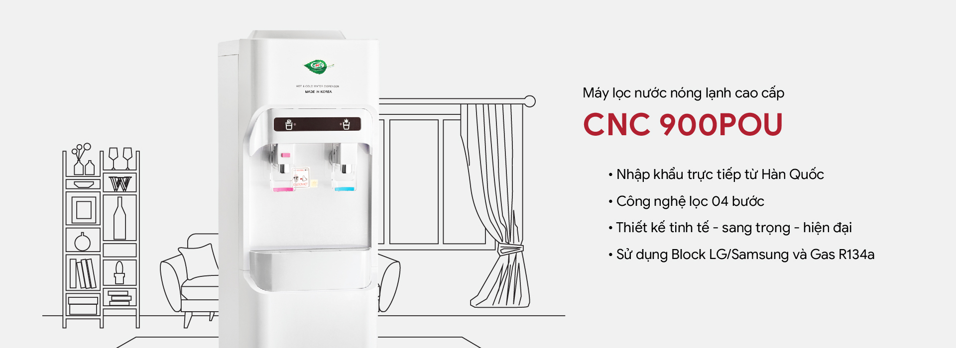 Máy lọc nước nóng lạnh CNC900POU