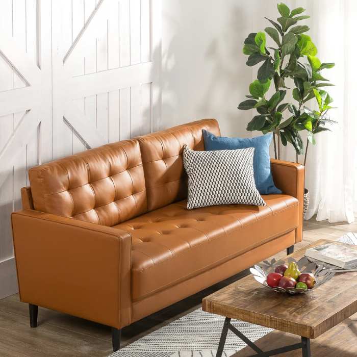 Ghế sofa làm từ chất liệu da thiết kế sang trọng, đẳng cấp