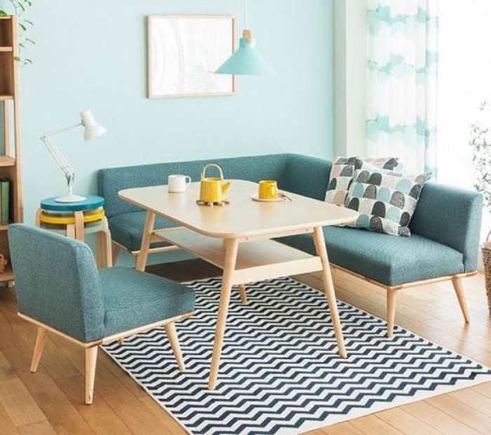 Bộ bàn ghế sofa phòng khách nhỏ giá rẻ dạng góc 1m bằng vải nỉ
