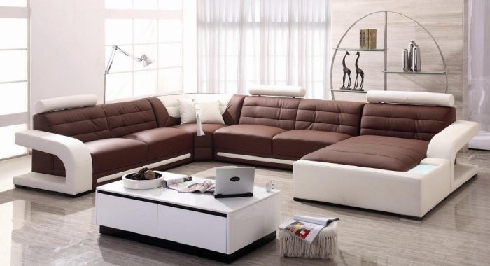 Ghế sofa hình chữ U phù hợp với những phòng khách lớn