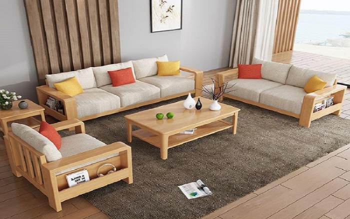 Sofa gỗ thiết kế hiện đại, kiểu dáng sang trọng