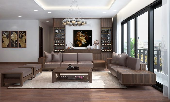 Các mẫu ghế sofa đẹp làm từ gỗ mang đến vẻ đẹp cổ điển cho căn phòng