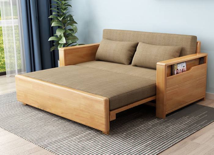 Mẫu sofa giường thiết kế hiện đại, màu sắc tự nhiên, bắt mắt