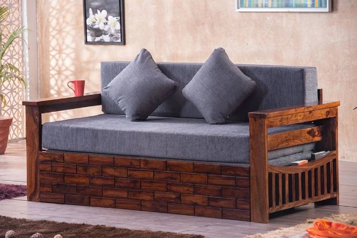 Bộ sofa gỗ phòng khách thiết kế từ gỗ óc chó