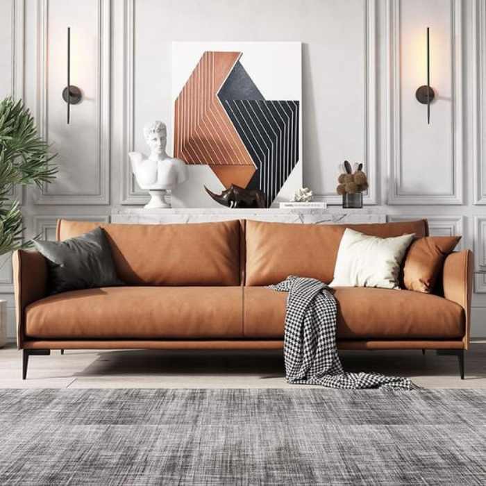 Kiểu dáng sofa da tươi mới cho căn hộ chung cư