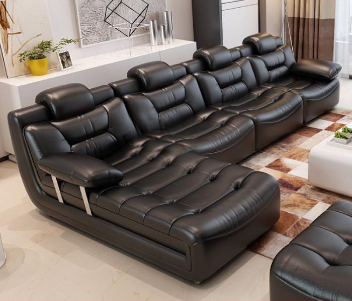 Sofa bọc da phù hợp với mọi không gian phòng khách