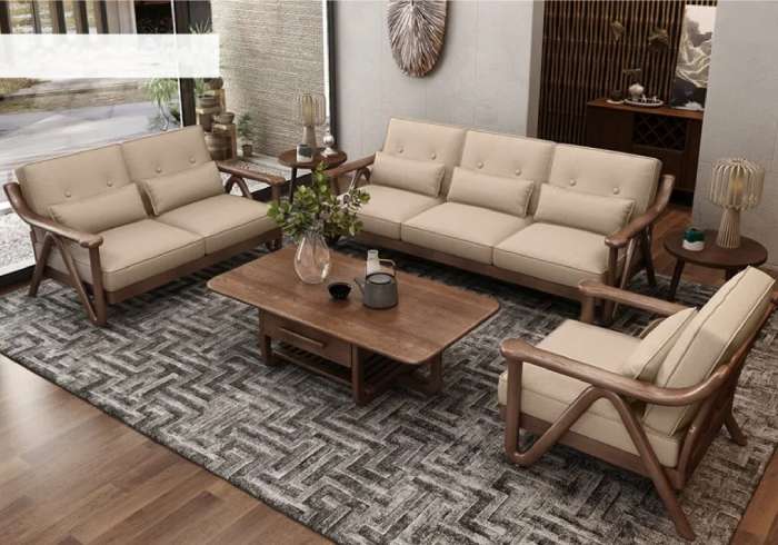 Mẫu sofa đơn giản hiện đại từ gỗ sồi Mỹ