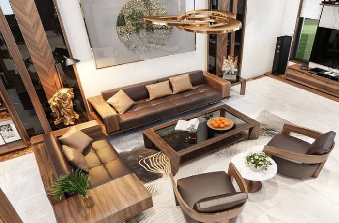 Ghế sofa gỗ óc chó Bắc Mỹ thiết kế 3 chỗ ngồi