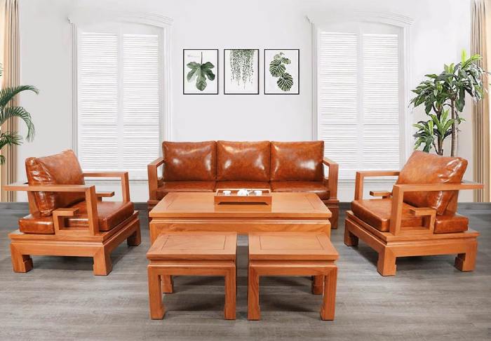 Mẫu sofa gỗ đơn giản dành cho phòng khách