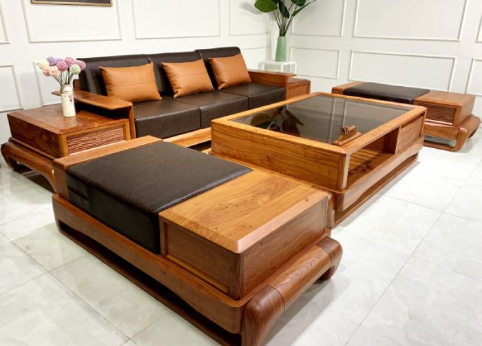 Bộ bàn ghế sofa gỗ cao cấp, chất lượng cao