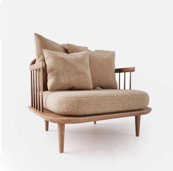 Sofa đơn khung gỗ tần bì kết hợp đệm vải nỉ
