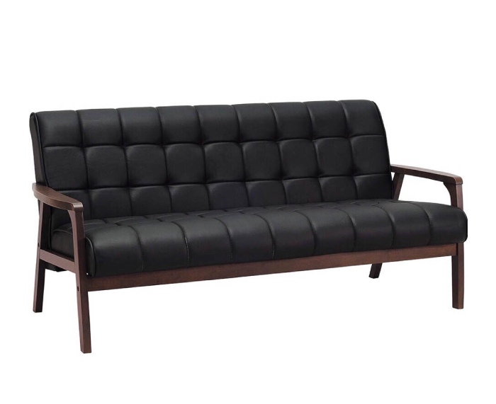 Sofa gỗ mini cho nhà nhỏ thiết kế hiện đại tone màu đen