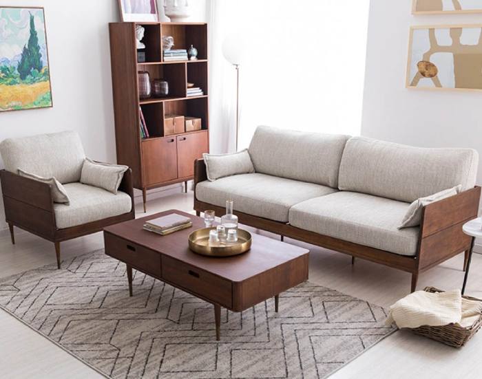 Bộ sofa gỗ mini phù hợp với những căn hộ có diện tích vừa và nhỏ