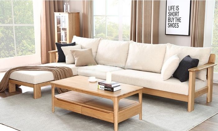 Sofa góc đệm nỉ giúp tối ưu không gian, tiết kiệm diện tích