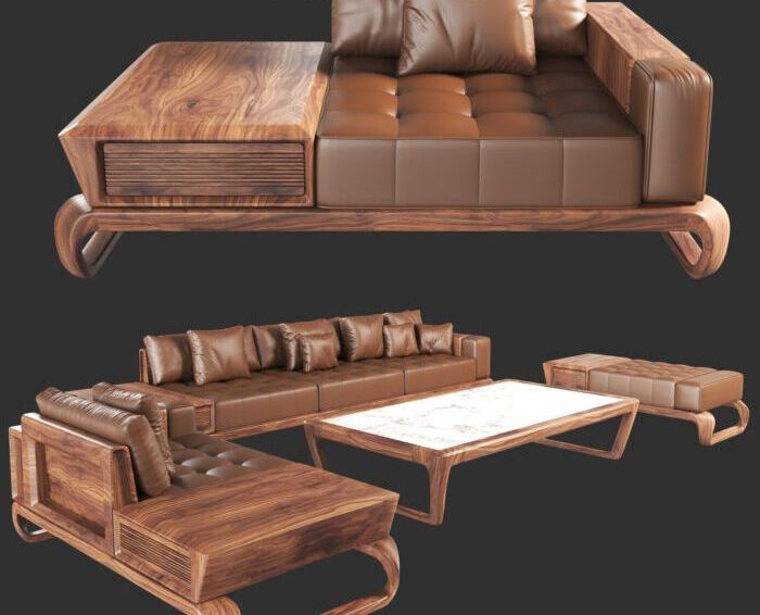 Ghế sofa chất liệu gỗ hương xám mang đến vẻ đẹp sang trọng, đẳng cấp