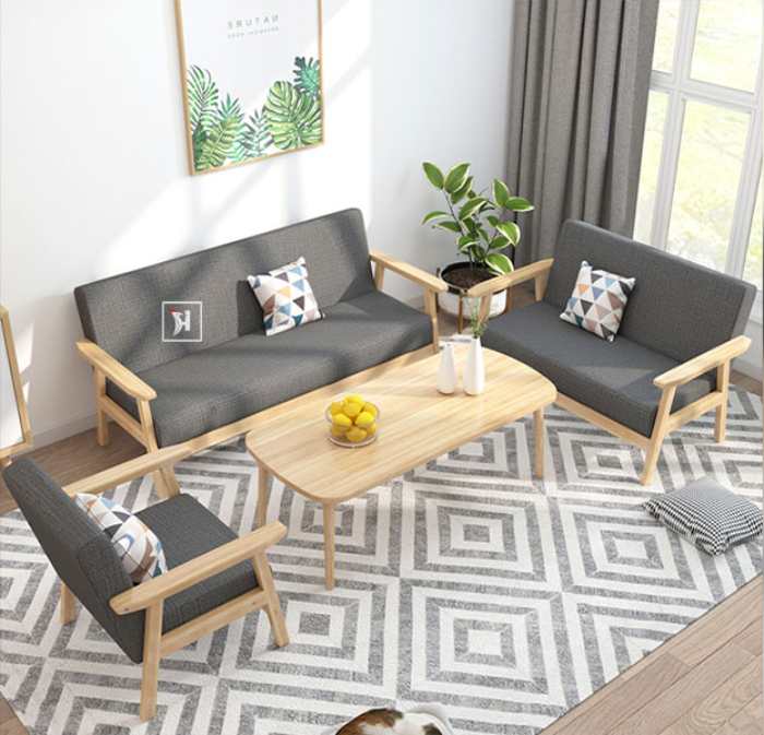 Sofa văng gỗ tự nhiên cho phòng khách lớn