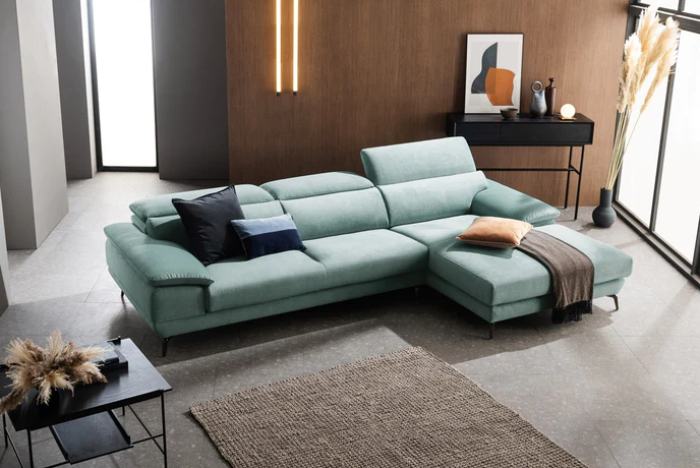 Sofa góc chữ L đệm vải cao cấp có bề mặt êm ái, mềm mại