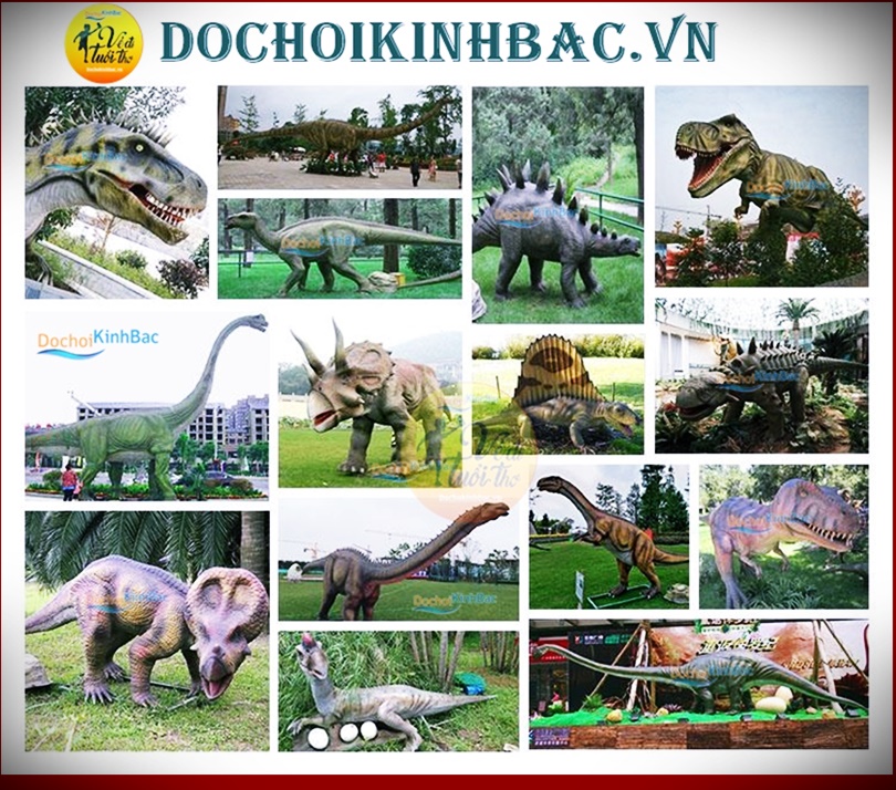 Hình ảnh các loài khủng long đặt tại công viên