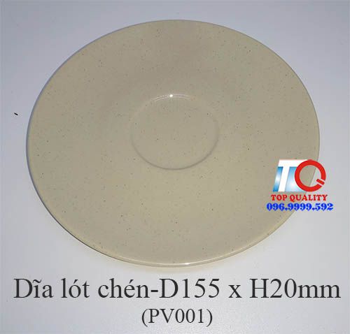 ​Dĩa lót chén melamine màu nâu đá-PV001-6