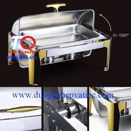 electric golden rectangle chafing dish at hcmc