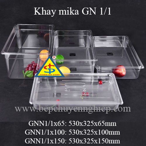 khay mika nhựa gn 1/1, khay 1/1, pc food pan, pc food tray 1/1