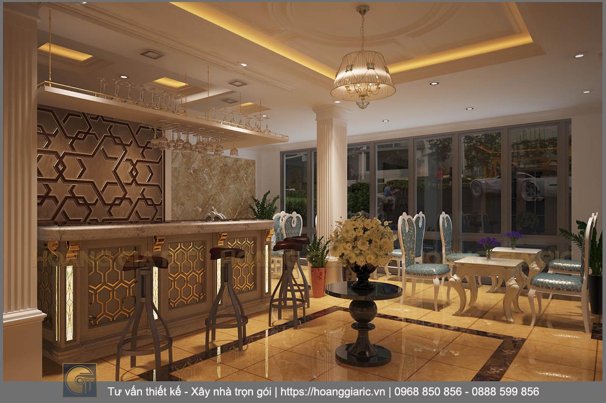 Thiết kế nội thất khách sạn tân cổ điển Quảng Ninh at2016, phối cảnh sảnh tiếp đón 4