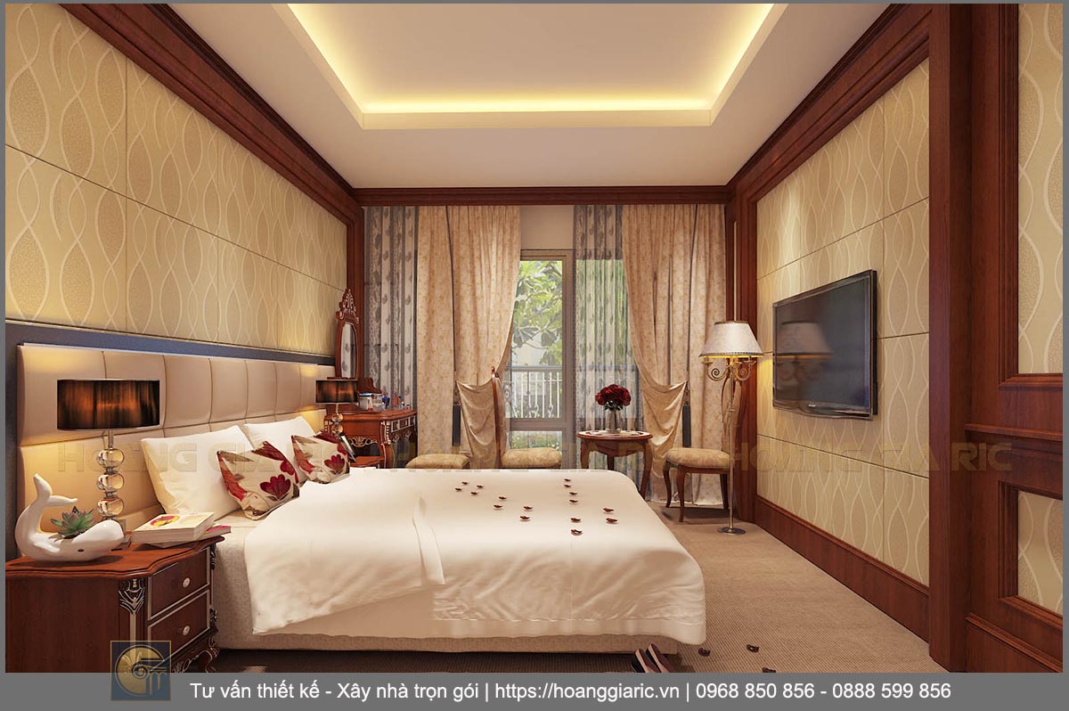 Thiết kế nội thất khách sạn tân cổ điển Quảng ninh at 2016, phối cảnh phòng ngủ 1 giường 2