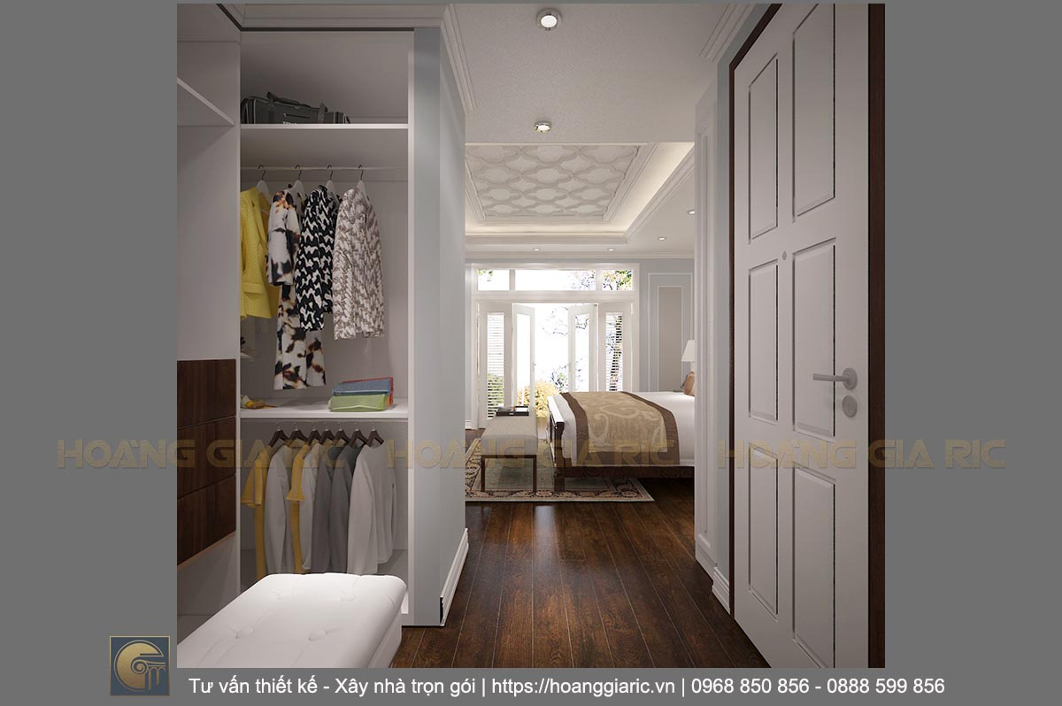 Thiết kế nội thất nhà phố tân cổ điển Hà nội hh2015, phối cảnh phòng ngủ bố mẹ 3