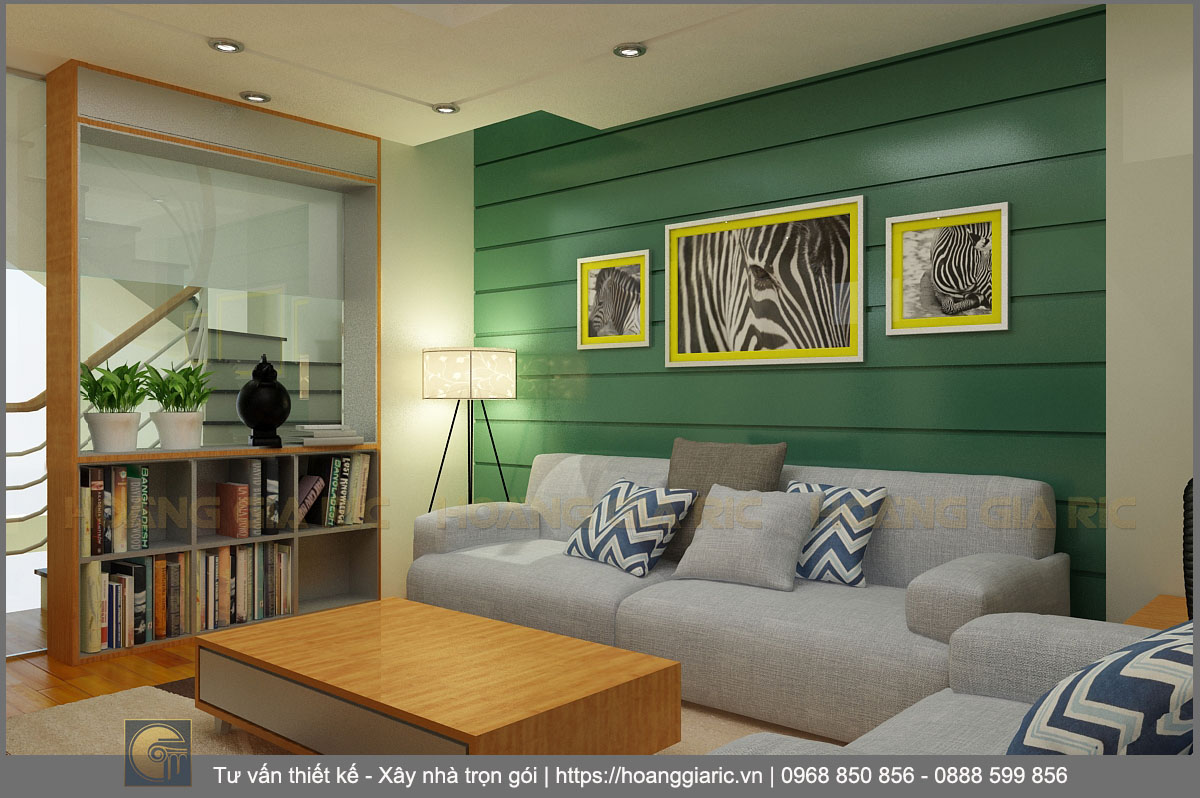 Thiết kế nội thất nhà phố hiện đại Hà nội cb2015, phối cảnh phòng khách 2