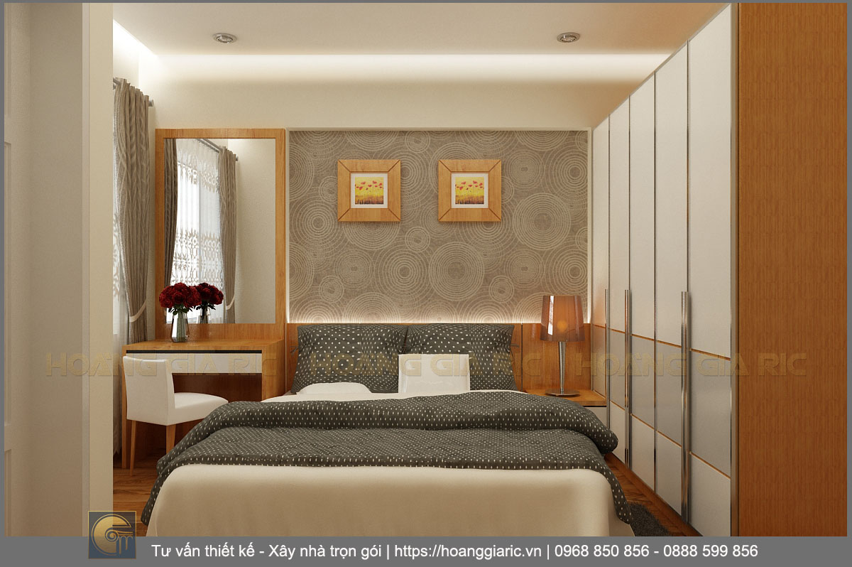 Thiết kế nội thất nhà phố hiện đại Hà nội cb2015, phối cảnh phòng ngủ 1.1