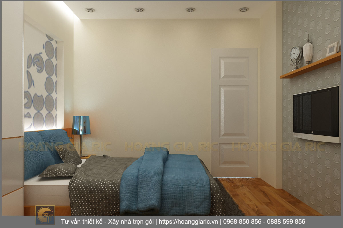 Thiết kế nội thất nhà phố hiện đại Hà nội cb2015, phối cảnh phòng ngủ 4.1
