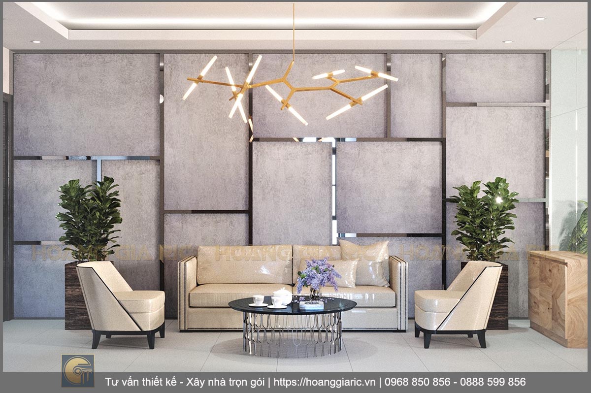 Thiết kế nội thất văn phòng biệt thự tân cổ điển Hà nội sh2018, phối cảnh sảnh tầng 2.3