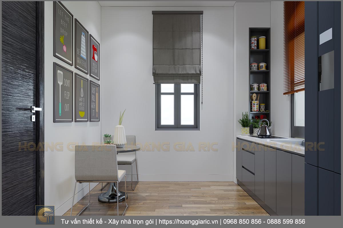 Thiết kế nội thất văn phòng biệt thự tân cổ điển Hà nội sh2018 pa2, phối cảnh khu bếp 3.9